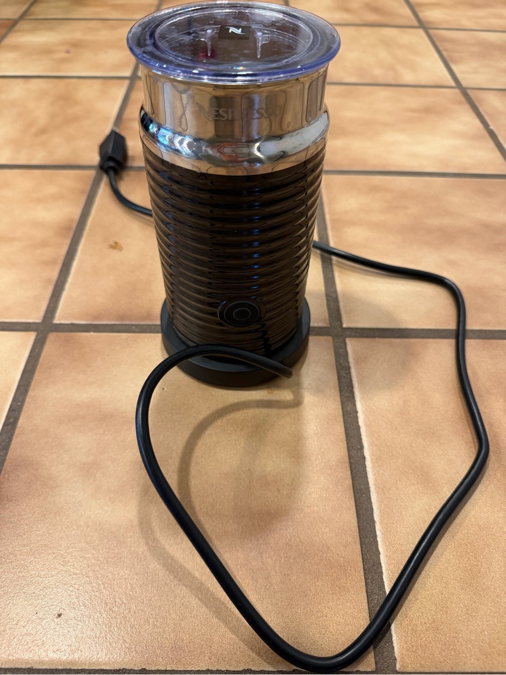 Nespresso Milk Frother in Black with Chrome Trim